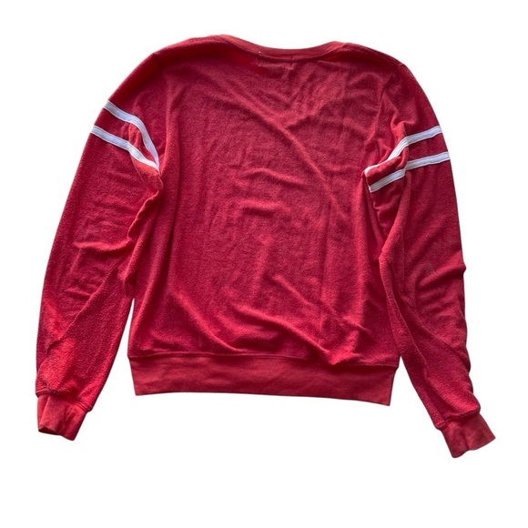 Wildfox Naughty Nice Whatever Baggy Beach Jumper Shirt Red Stripe Size Medium - Picture 12 of 13